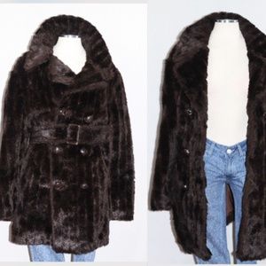 ASTRAKA MINKALEEN Brown Vegan Fur Coat